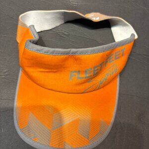 Orange & Grey Running Visor – Boco Gear/Fleet Feet | Elastic Band | Athletic
